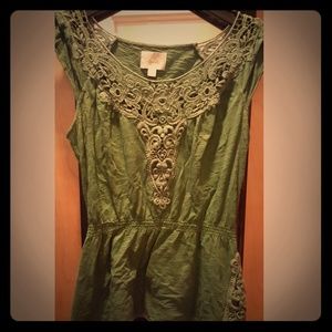 Anthropologie lace green tank